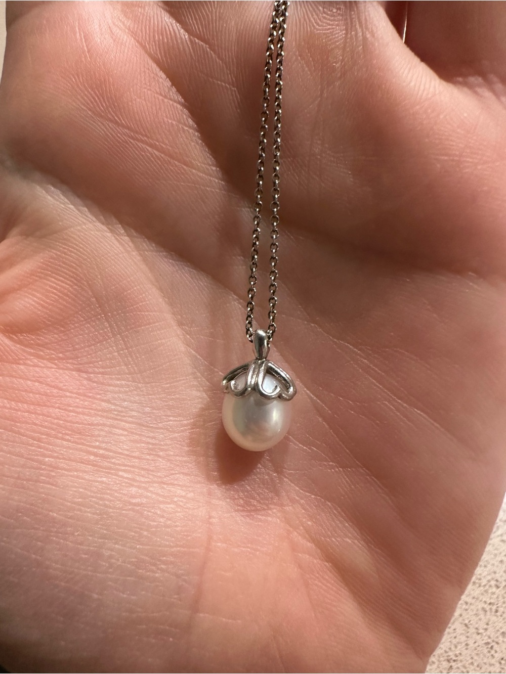 Tiffany Pearl and Sterling Silver 16” Necklace